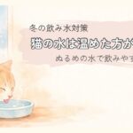 冬の飲み水対策 猫の水は温めた方がいい？ ぬるめの水で飲みやすくする方法