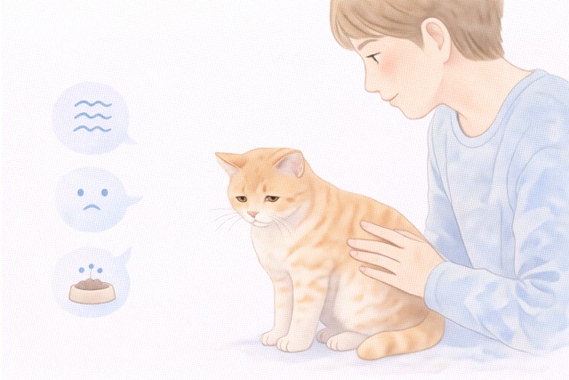 猫の温度変化と体調サインを確認している様子