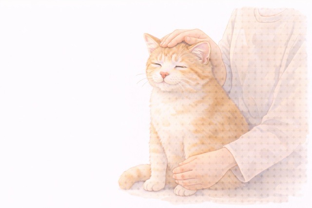 シニア猫の体調をやさしく見守る飼い主