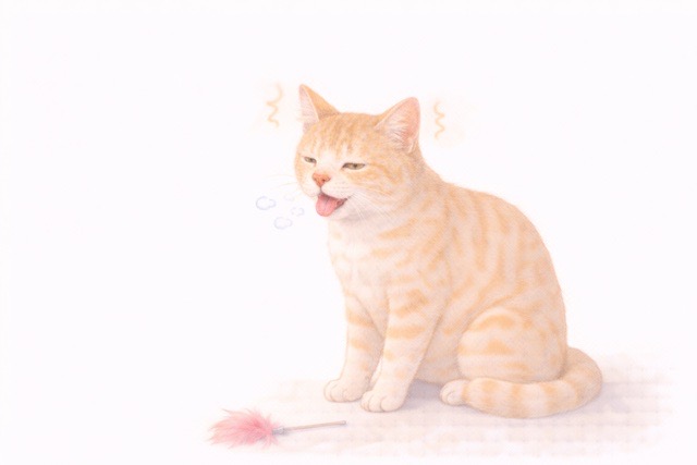 遊んだあと耳が温かくなる猫