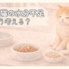 シニア猫の水分不足を水・ウェットフード・食事全体から考えるイラスト