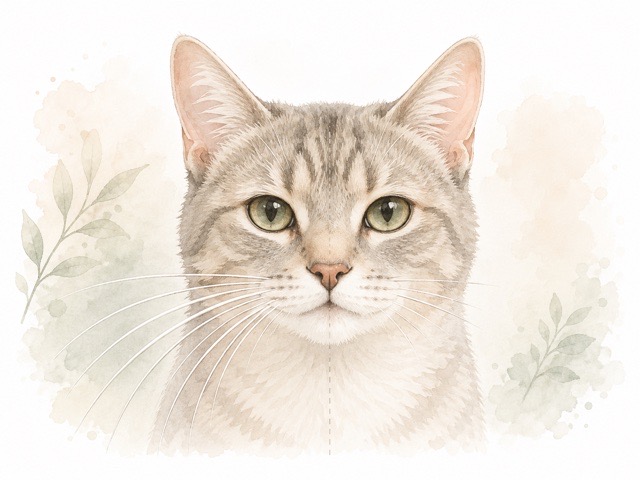 ヒゲの長さの違いがわかる猫の顔まわりのイラスト