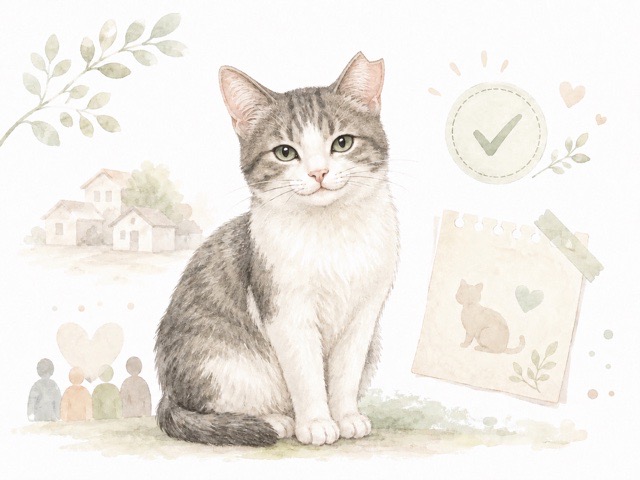 さくら耳が手術済みの目印であることをやさしく示すイラスト