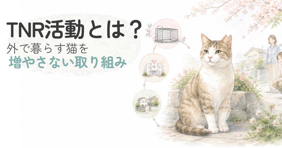 TNR活動の流れをやさしく表したイラスト