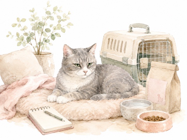 いざという時に備えてシニア猫の預け先を考えるイメージ