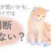 猫の体温が低いかもしれないと感じて体に触れて確認する飼い主のイラスト