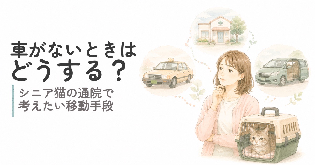 車がないときのシニア猫の通院方法を考える飼い主