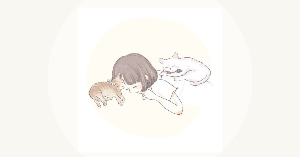 らむねと猫たちをイメージしたイラスト